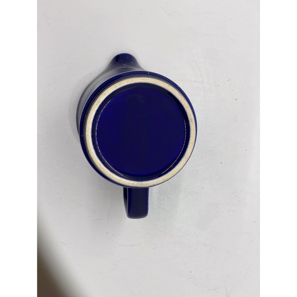 Vintage Japan Stoneware Speckled Cobalt Blue Creamer/ Pourer w/ Handle & Stamped - Picture 6 of 7